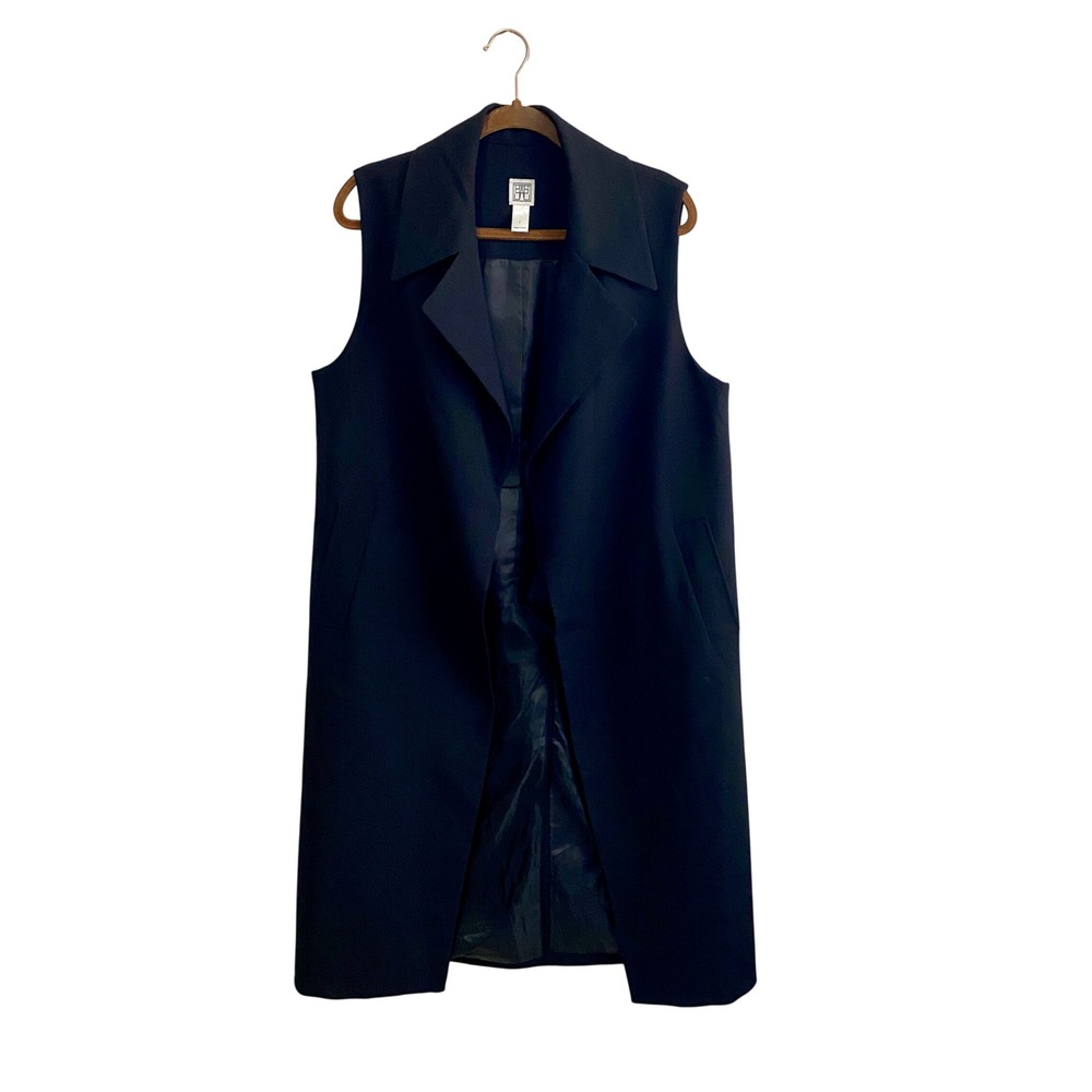 Evan Arpelli Vintage Black Long Duster Vest Coat Free Size Dark Academia Goth
